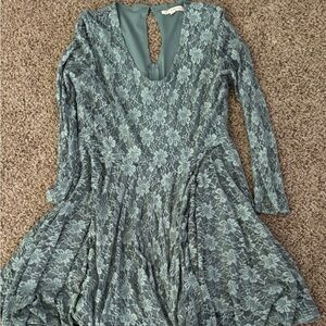 Rewind Green Lace Floral Dress